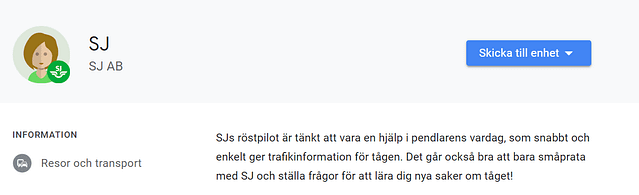 SJ rostassistent google assistent smartahogtalare.se Sverige